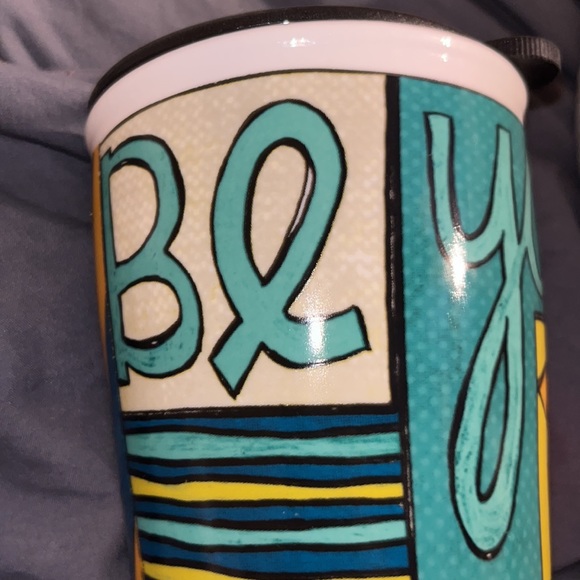 C.R. Gibson tall mug with lid “Be You Not Them” - Whimsical design Porcelain - Picture 3 of 11